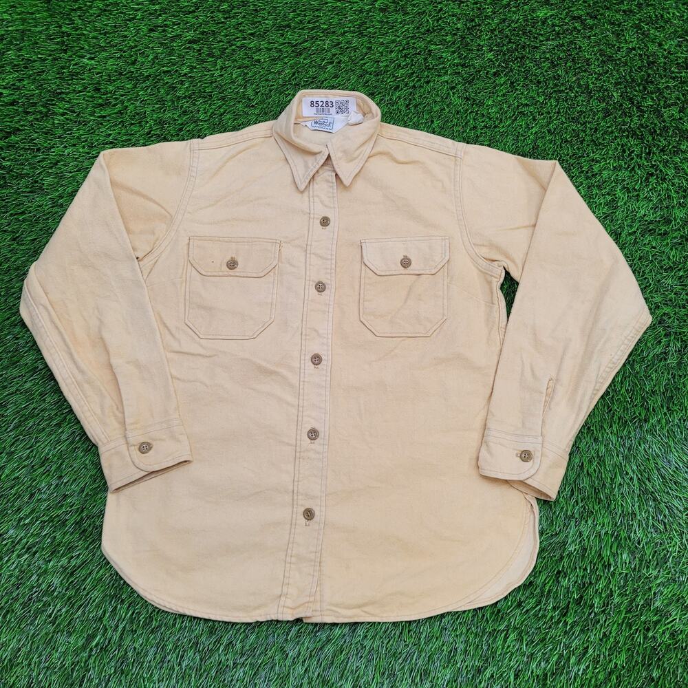 Vintage Woolrich Flannel Button Shirt Womens Medium 19x26 Yellow